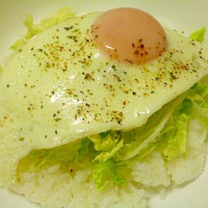 簡単♪たっぷり白菜の目玉焼きのっけ丼